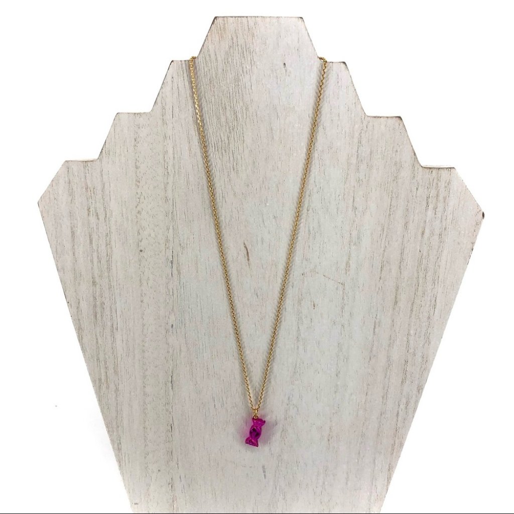 Gold Kate Spade Pink Candy Shop Mini Pendant Necklace